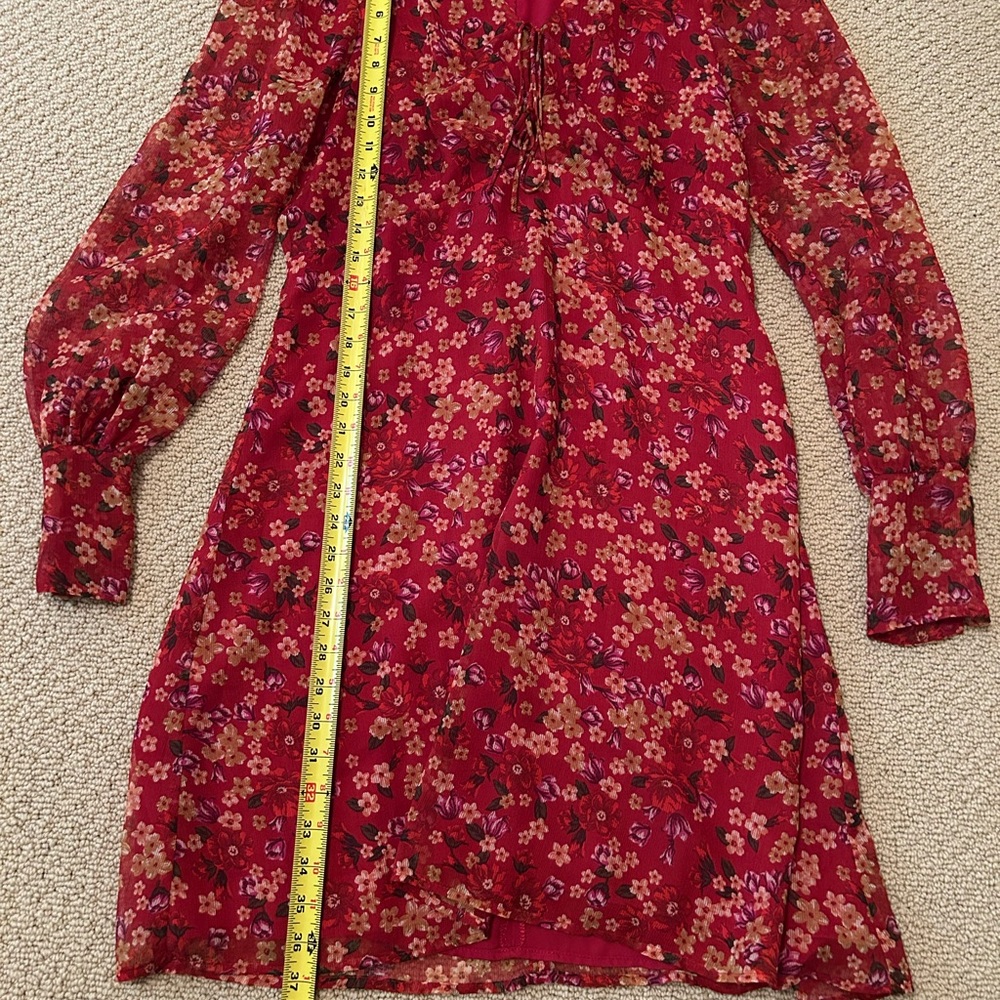 Mango Vibrant Red Floral Dress